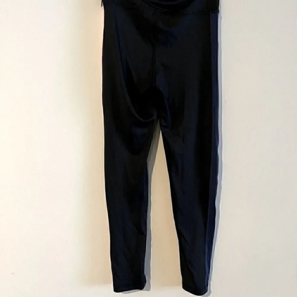 NWT ID Ideology Big Girls Striped Snap Track Pants, leggings Deep Black size 16